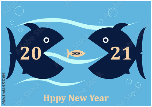 Happy new year fish