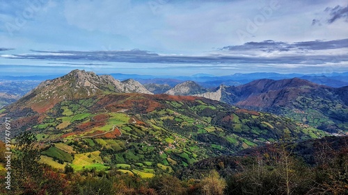 landscape with mountains, sky and sea