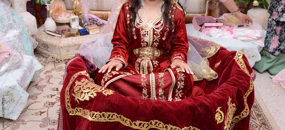 Moroccan bride dress. Wedding traditions in the Maghreb. Moroccan caftan