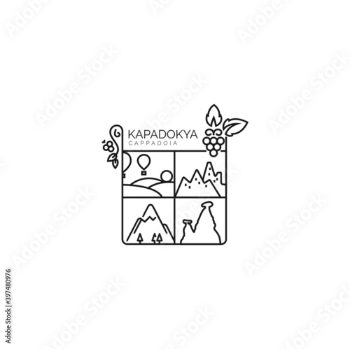 Cappadocia detailed logo design illustration
