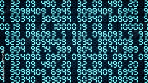 Wallpaper Mural Digital blue abstract background. Numbers float forward through black cyberspace. Background with glowing numbers that symbolize communication, internet, technology and the future. Torontodigital.ca