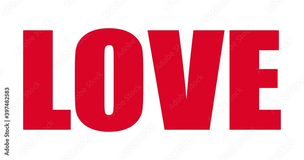 LOVE text, I love you in different colors on a white background. Animation love LOVE text, I love you in different colors on a white background. Animation love