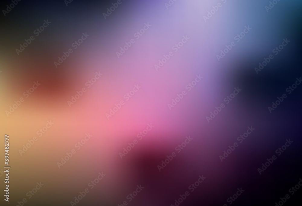 Dark Pink, Yellow vector blurred shine abstract template.