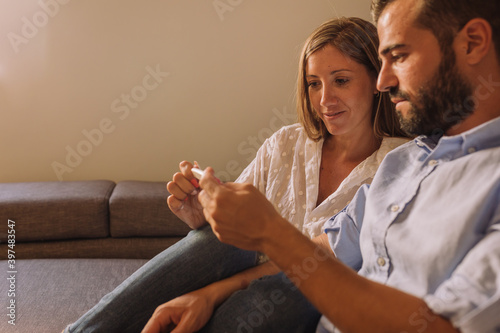 Εκτύπωση καμβά Unwanted pregnancy, contraception fail, safe concept