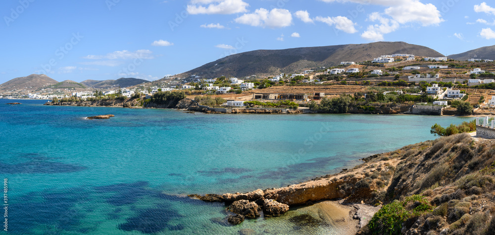 Paros Island, a popular tourist destination in the Aegean Sea. Cyclades Islands, Greece