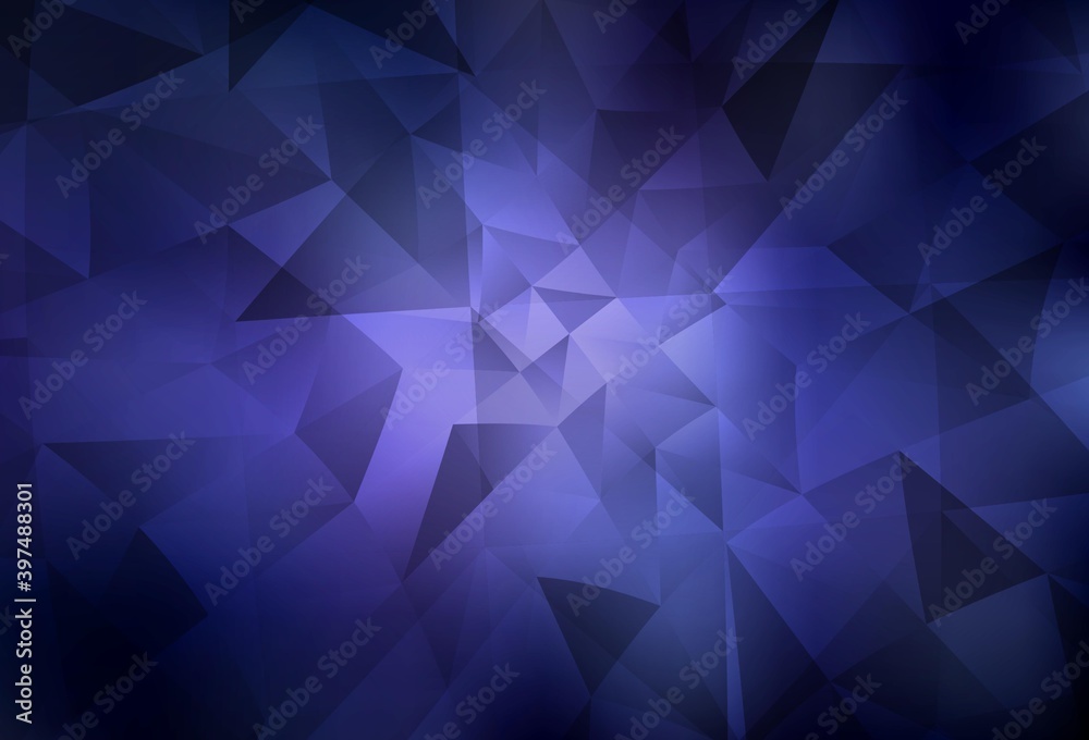 Dark Purple vector gradient triangles template. Dark Purple vector gradient triangles template.