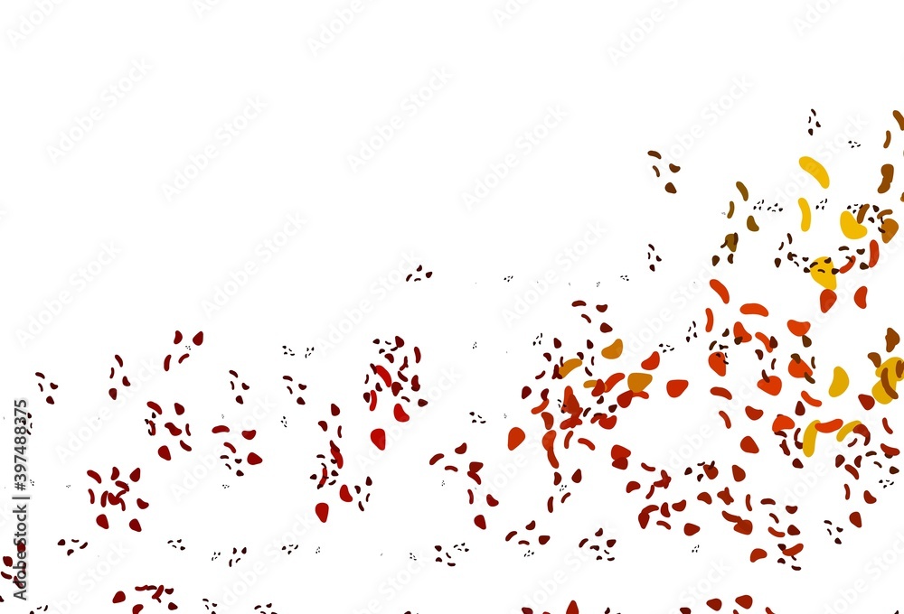 Fototapeta premium Light Orange vector pattern with chaotic shapes.