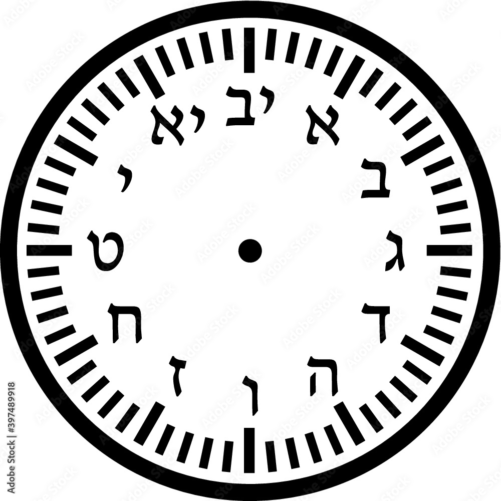 Vector illustration of the Hebrew clock face Vector illustration of the Hebrew clock face