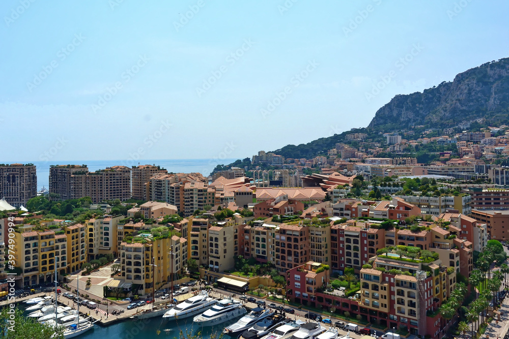 Color views of the harbor and port of Monte Carlo on the French Rivera
