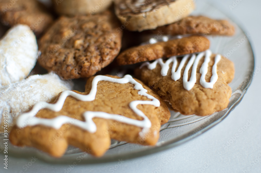 Plate of christmas cookies. Plate of christmas cookies.