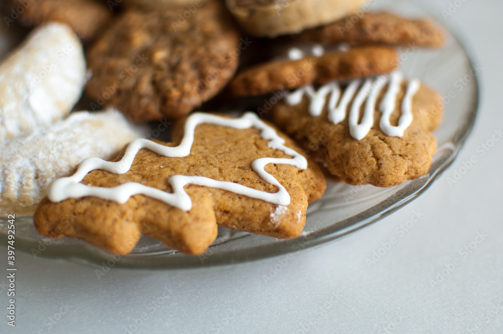 Plate of christmas cookies. Plate of christmas cookies.
