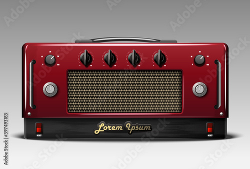 Realistic guitar combo amp. Vector.