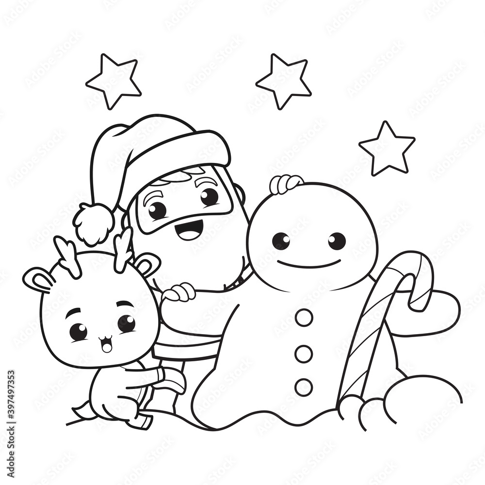 coloring book christmas day with santa claus and cute deer(29) coloring book christmas day with santa claus and cute deer(29)