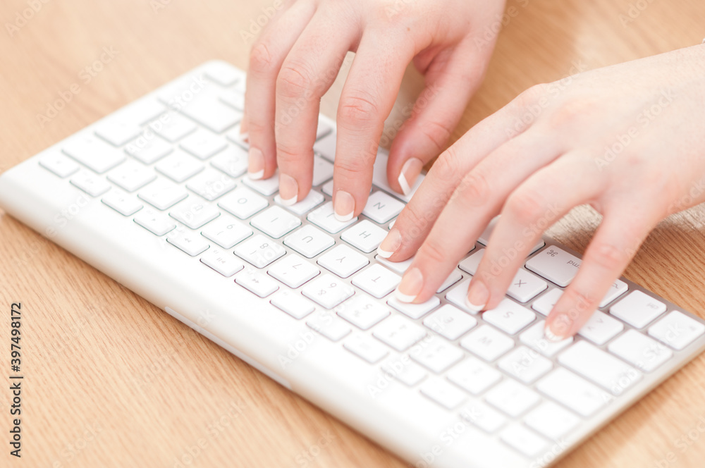 Typing on a wireless keyboard