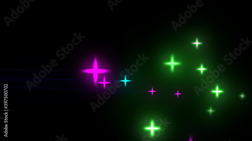 Fototapeta Naklejka Na Ścianę i Meble -  Glowing Multi color Stars, colored Backdrop illustration background for your web design, banners, titles and texts.