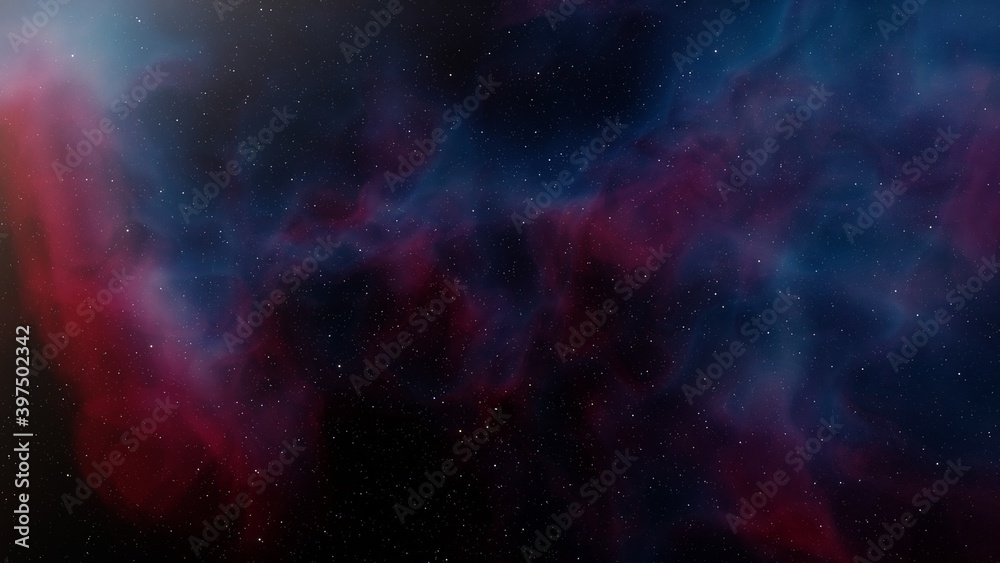 nebula gas cloud in deep outer space, Science fiction illustrarion, colorful space background with stars 3d render
