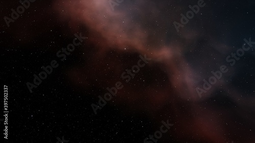 nebula gas cloud in deep outer space, Science fiction illustrarion, colorful space background with stars 3d render 