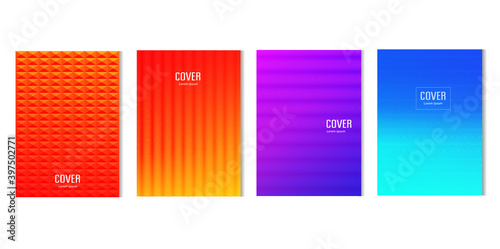 Geometric abstract background for catalogue, corporate brochure. Vector pattern and graphic design. Cover template set.