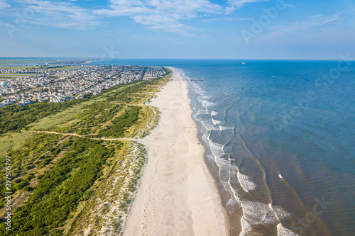 Aerial photo of beach town at Atlantic coast of America © oldmn