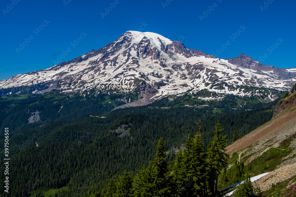 View of Mount Rainier from Pinnacle Saddle trail