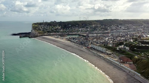 falaises de Fécamp en Normandie, survol aérien photo