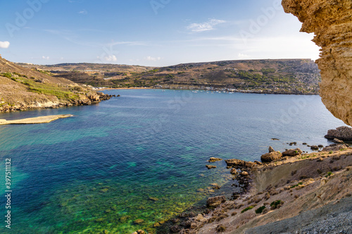 Riviera beach and Qrraba bay in Malta.