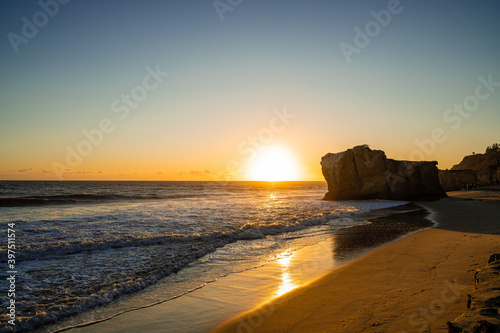 sunset on the beach photo