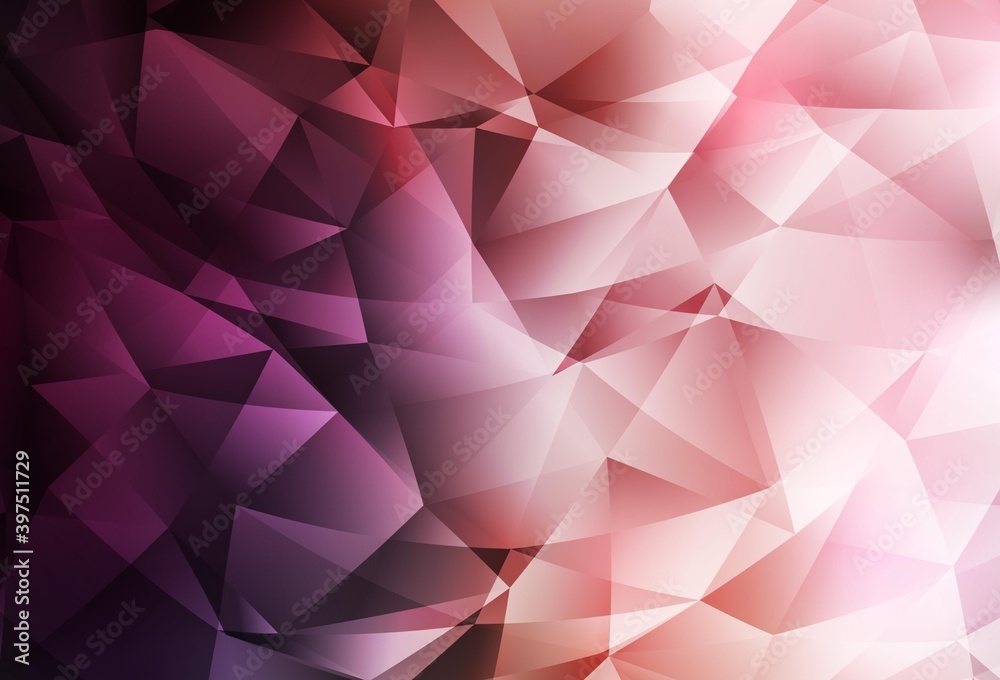 Naklejka premium Light Pink vector gradient triangles texture.