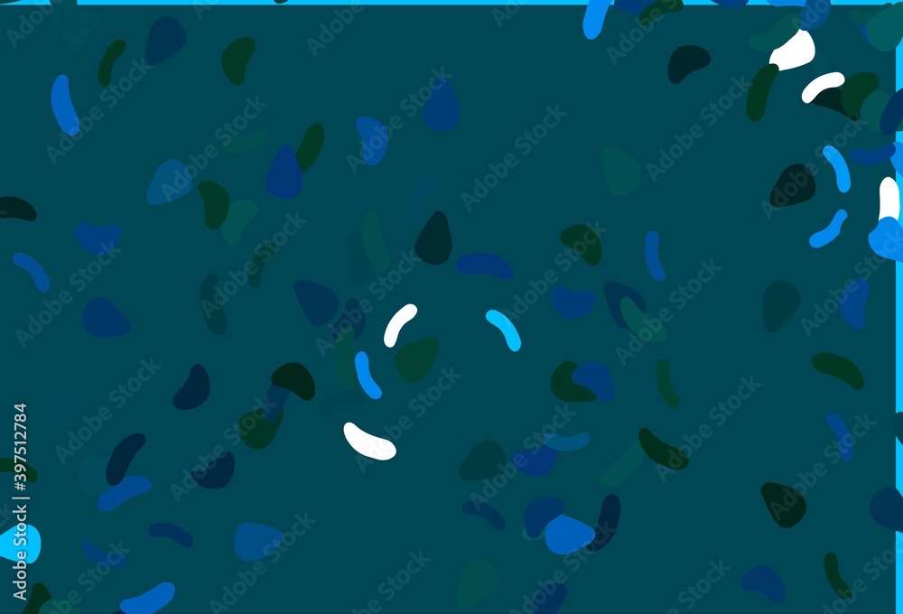 Light Blue, Green vector pattern with chaotic shapes. Light Blue, Green vector pattern with chaotic shapes.