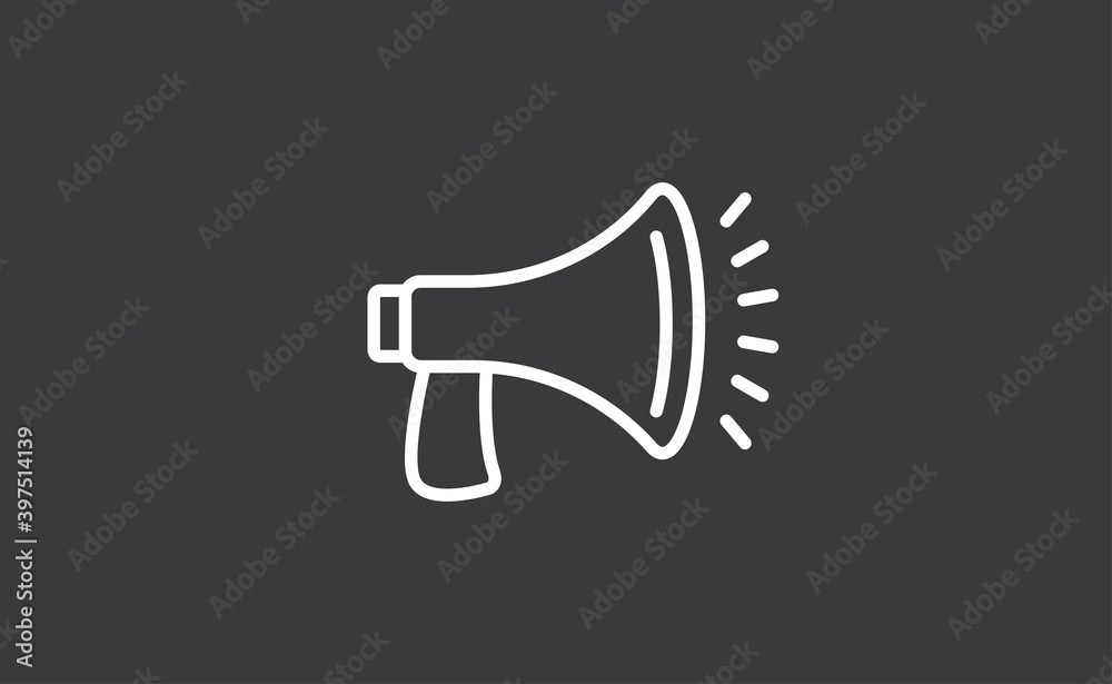 Loudspeaker megaphone linear vector icon