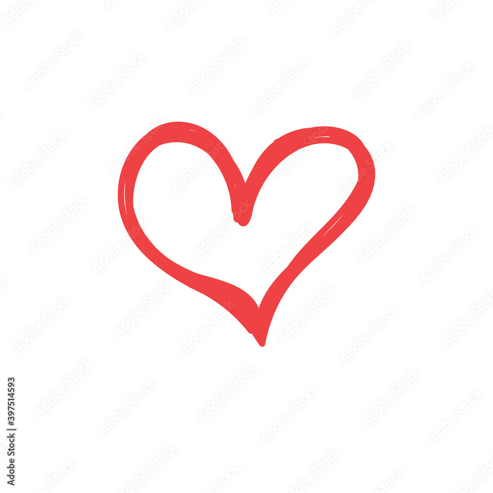 Heart doodle illustration. Hand drawn love symbol. Valentine's day vector icon. Heart doodle illustration. Hand drawn love symbol. Valentine's day vector icon.