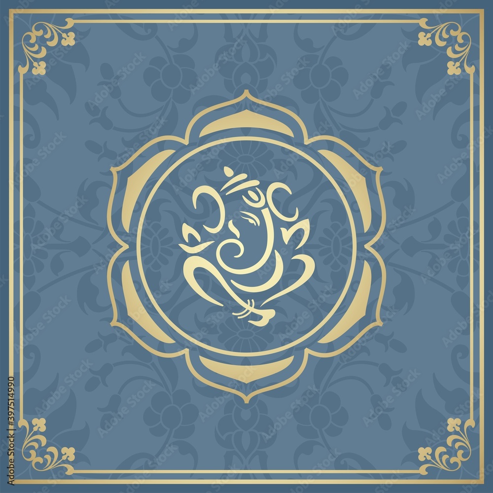 Ganesha, wedding card, royal Rajasthan, India Ganesha, wedding card, royal Rajasthan, India