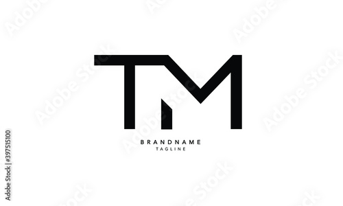 Alphabet letters Initials Monogram logo TM, MT, T and M