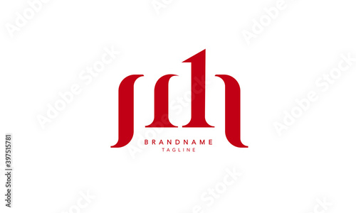 Alphabet letters Initials Monogram logo MH, HM, M and H