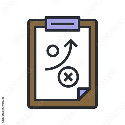 Business strategy planning icon in flat design style.