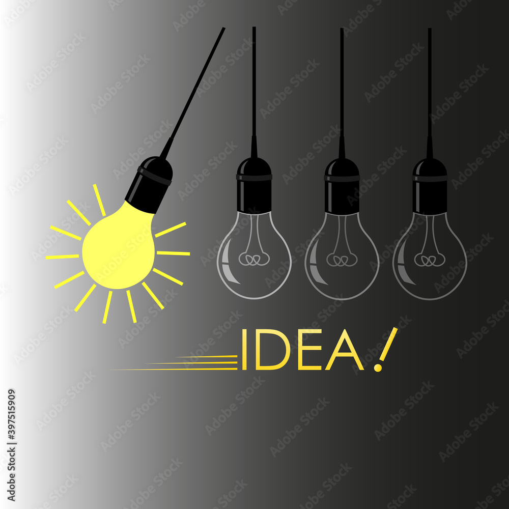 the idea in the form of a glowing light bulb conveys the solution to the problem the idea in the form of a glowing light bulb conveys the solution to the problem