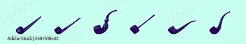 set of tobacco pipe cartoon icon design template with various models. vector illustration isolated on background