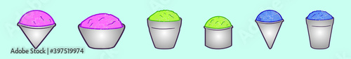 set of snow cone cup cartoon icon design template with various models. vector illustration isolated on background