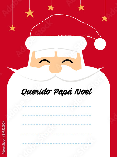 carta Querido Papá Noel plantilla o lista de regalos español