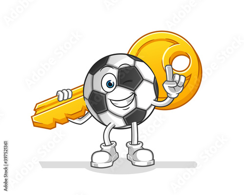 ball carry the key mascot. cartoon vector