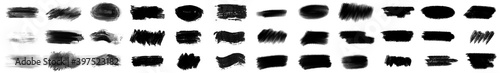 Black watercolor brush set for your design  vector.
