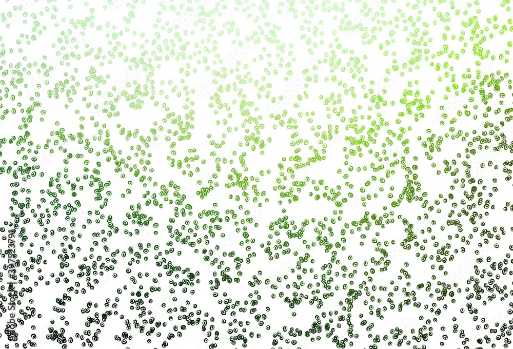 Light Green vector background with bubbles.