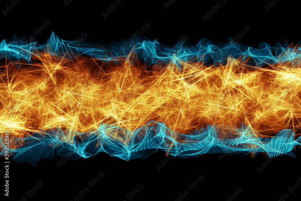 Fototapeta premium Fire ice background abstract energy