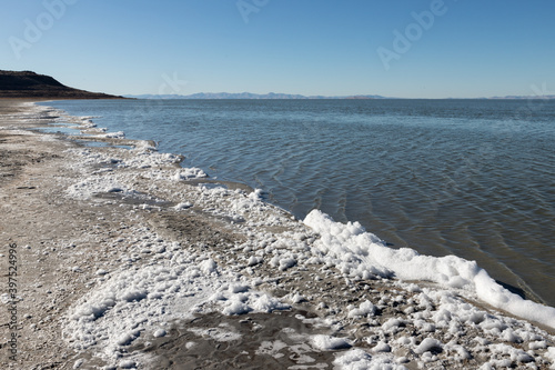 Sea foam at the Great Salt Lake
