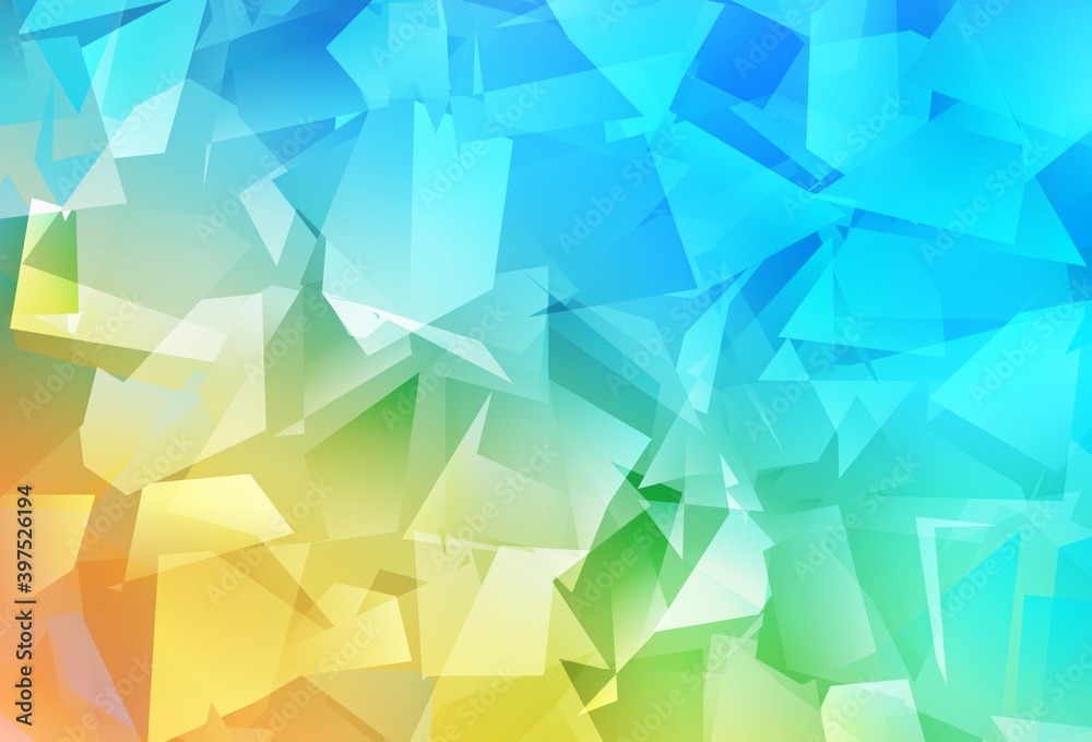 Fototapeta premium Light Blue, Yellow vector shining triangular background.