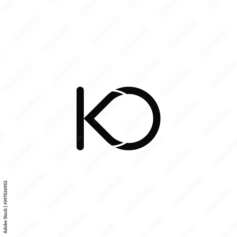  illustration vector graphic of logo letter ko - obrazy, fototapety, plakaty 