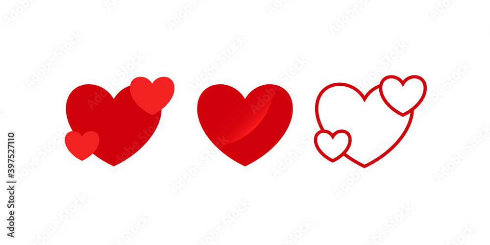 heart shape elegant red blood vector set. valentines element. love sign