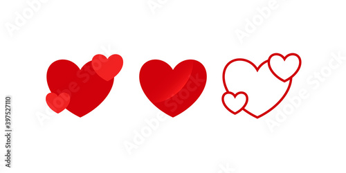 heart shape elegant red blood vector set. valentines element. love sign