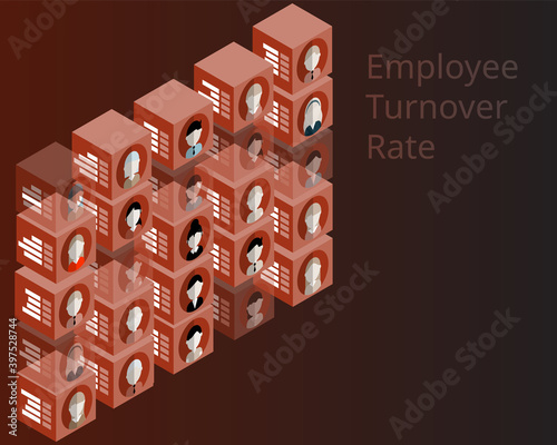 employee turnover rate in human resources analytic vector