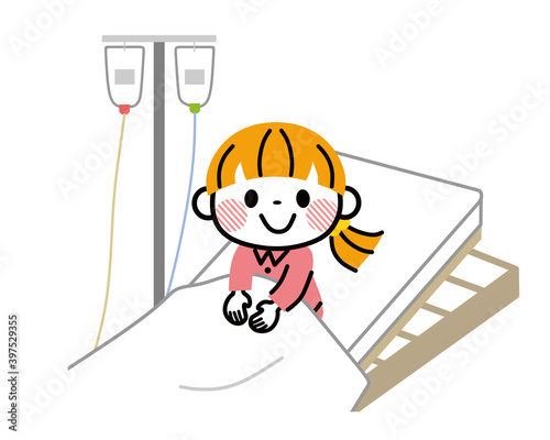 入院する子供